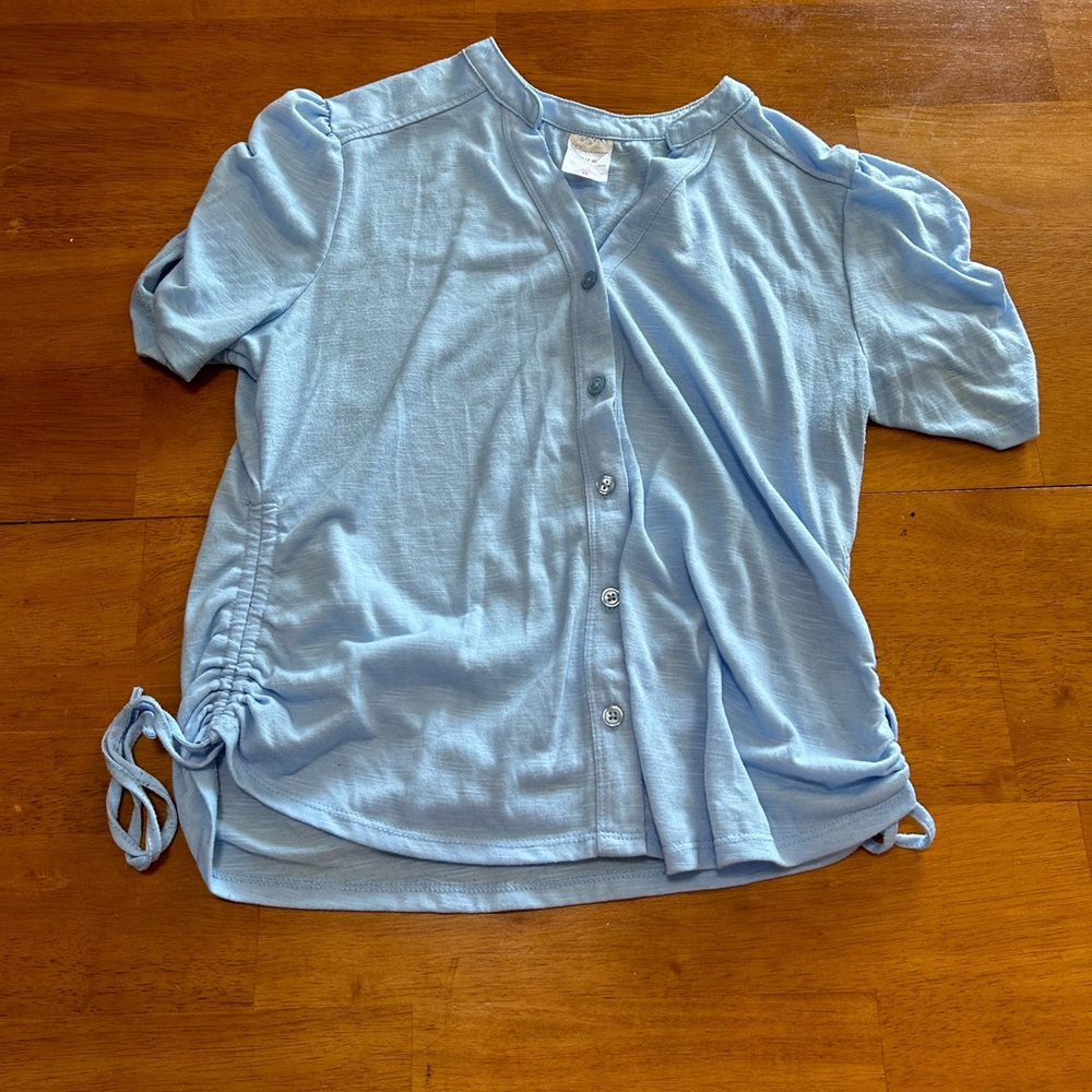 Light Blue Button-Up Women's Top